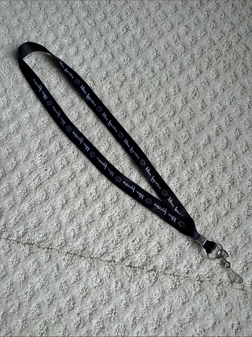 Miss America crown Black Branded Lanyard with Metal Clip